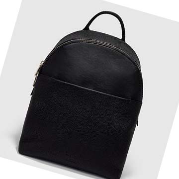 Women's Ecco Textureblock Small Backpacks Black | USA 279ZUT